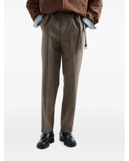 Prada Gray Wool Pants for men