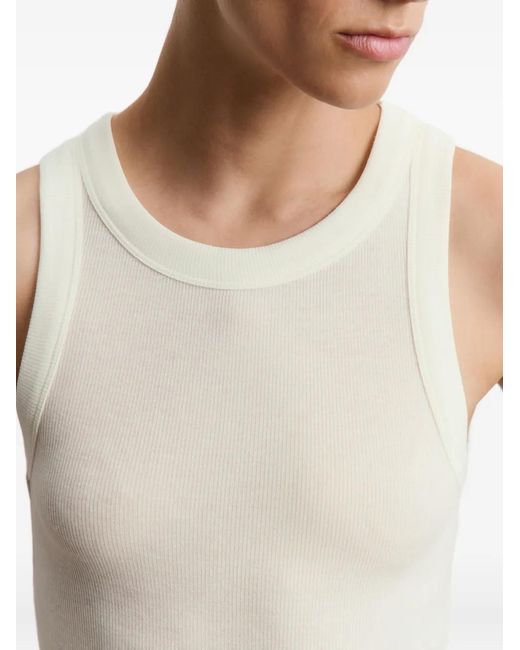 12 STOREEZ White Ribbed Tank Top