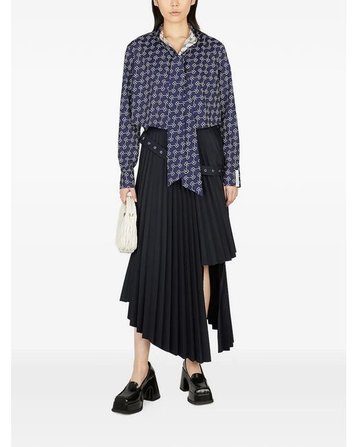 ROKH Blue Monogram-Pattern Shirt