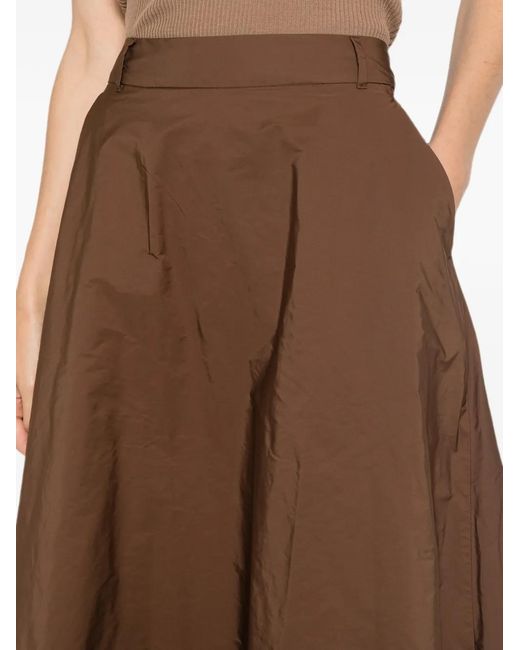 Max Mara Brown Belt-Loops Flared Maxi Skirt