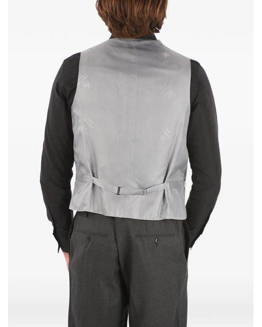 Corneliani Gray Single-Breasted Wool Waistcoat for men