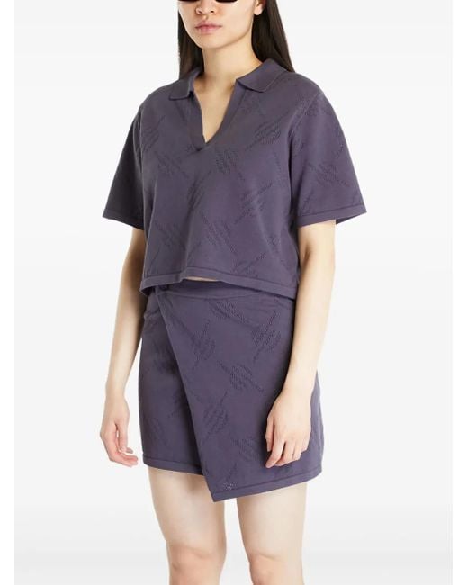 Daily Paper Purple Repatty textured polo top