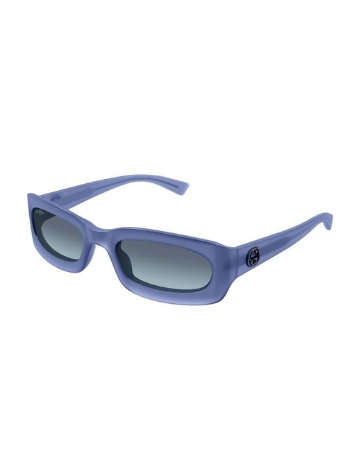 Gucci Blue Rectangle-Frame Sunglasses