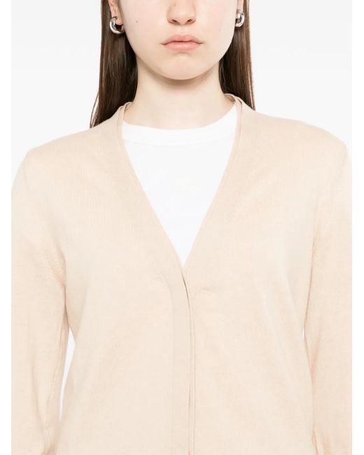 N.Peal Cashmere Natural Cardigan Mit V-Ausschnitt