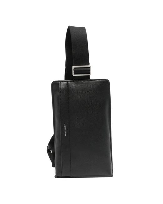 Calvin Klein Black Logo-Print Messenger Bag for men