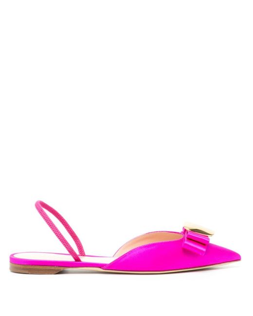Rupert Sanderson Pink Belinda Satin Ballerina Shoes