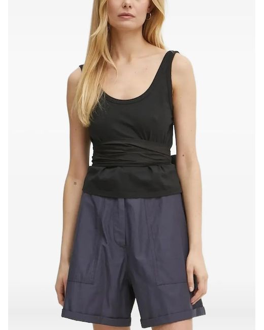 Forte Forte Black Bow-Detail Wrap Top
