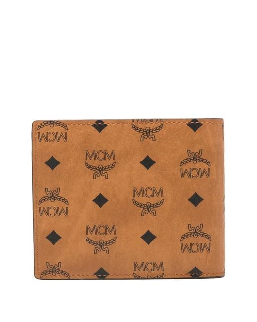 MCM Brown Logo-Print Wallet
