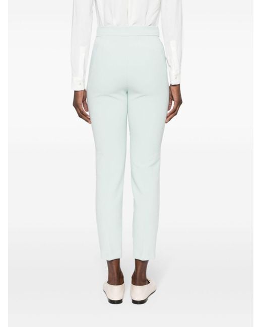 Pantalones rectos con placa del logo Elisabetta Franchi de color White