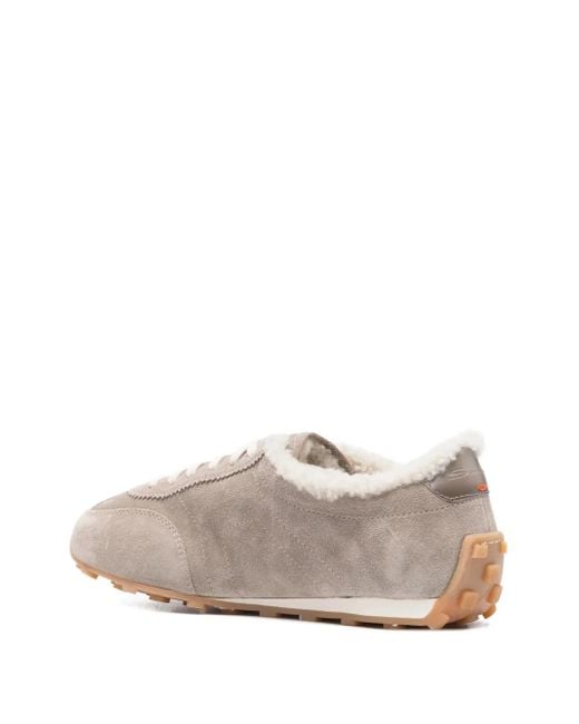Santoni Gray Panelled Sneakers
