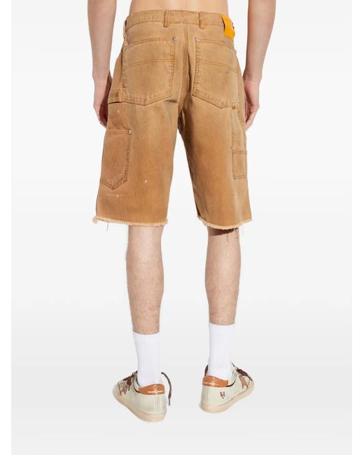 GALLERY DEPT. Natural Branko Paint-Splatter Shorts for men