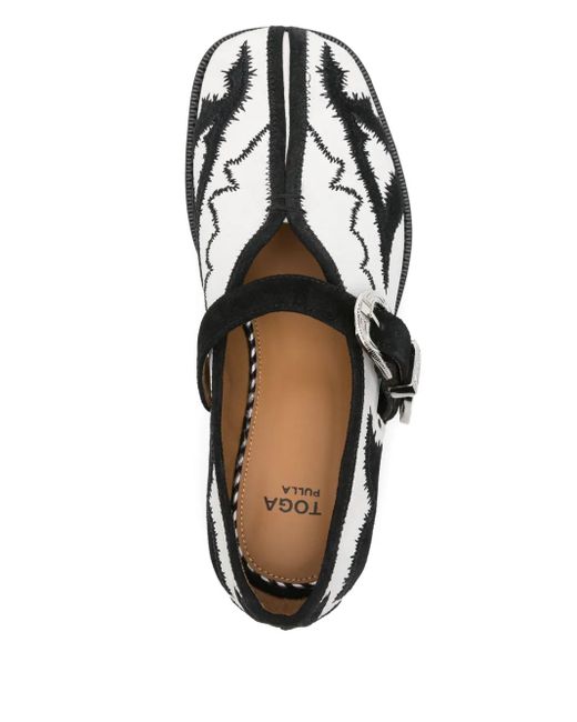 Toga Black Suede Ballet Flats