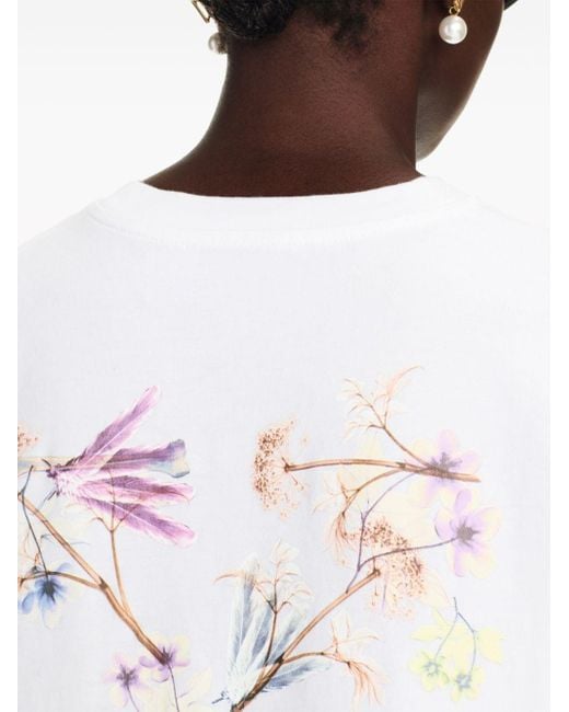 Off-White c/o Virgil Abloh White T-Shirt mit Blumen-Print
