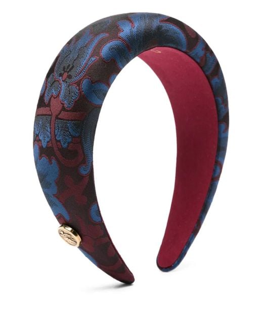 Etro Gewatteerde Haarband Met Paisley-Print in het Blue