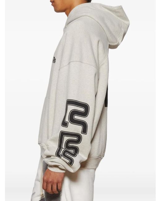 RRR123 Gray Metanoia Uso Cva Logo-Print Hoodie for men