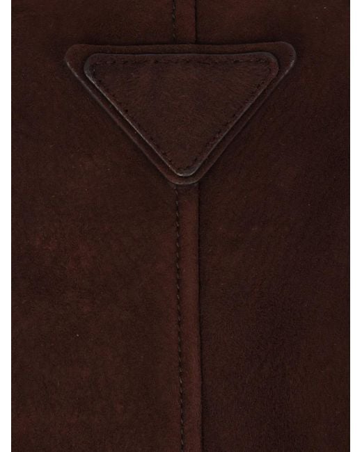 Prada Brown Buttoned Lambskin Jacket