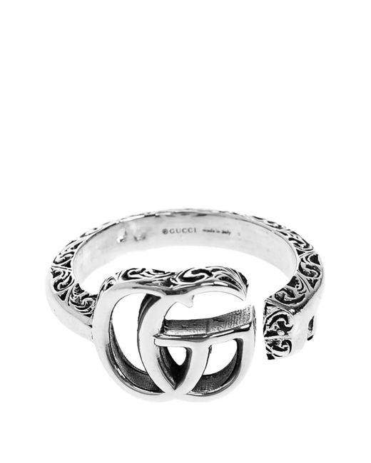 Gucci Metallic Double-G Engraved Ring
