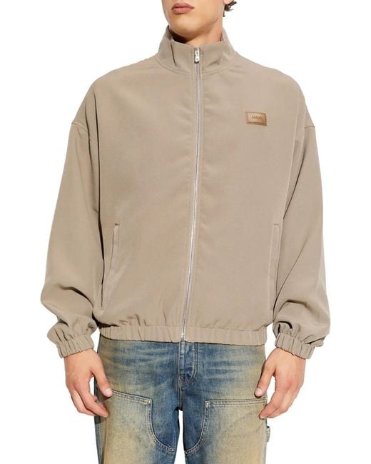 Amiri Natural Stand-Up Collar Logo-Patch Jacket for men