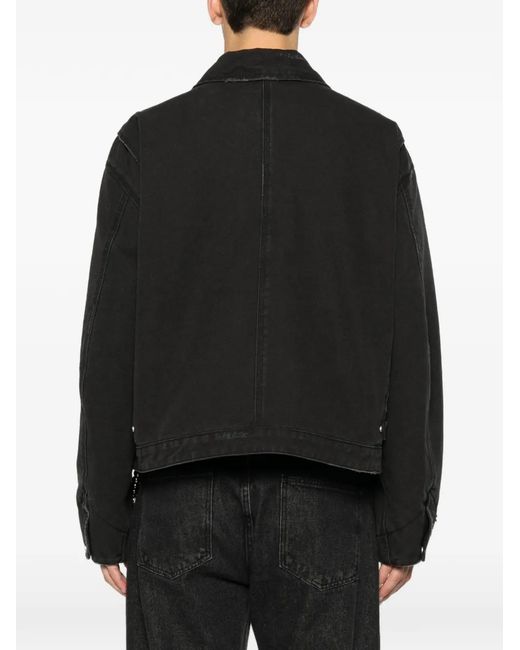 Represent Black Worker Distressed-Effect Denim Jacket for men