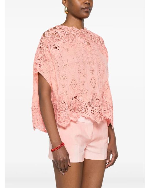 Ermanno Scervino Pink Cashmere-Blend Blouse