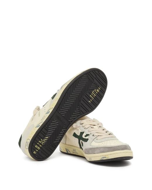Premiata White Clay Low-Top Sneakers for men