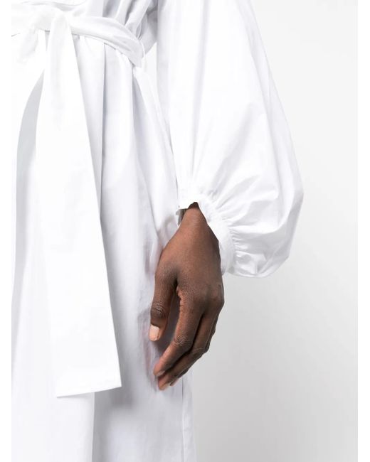 P.A.R.O.S.H. White Classic Cotton Midi Dress