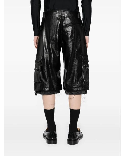 メンズ Martine Rose レザー ショートパンツ Black