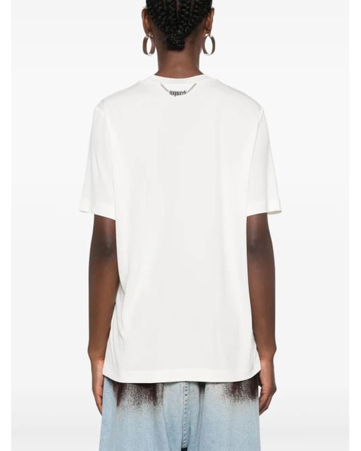 DSquared² White Logo-Plaque T-Shirt