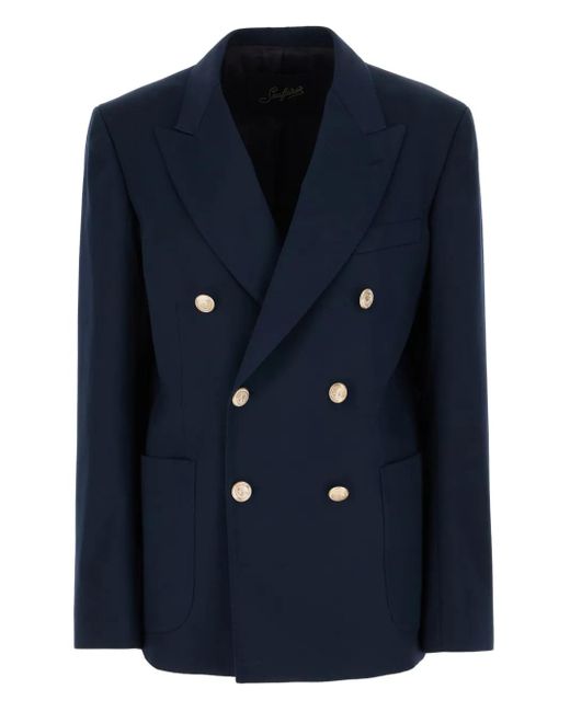 Seafarer Blue Double-Breasted-Button Jacket