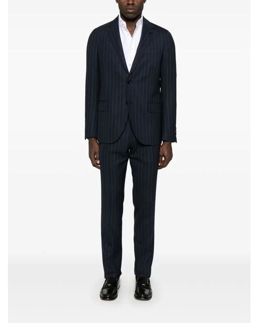 Lardini Black Pinstriped Suit for men