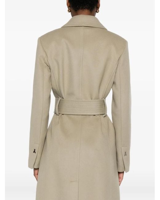 Patrizia Pepe Belted Double-breasted Coat Natural