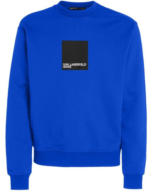 Karl Lagerfeld Blue Logo-print Jersey Sweatshirt for men