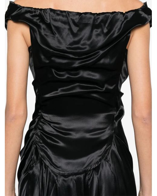 【関税込み】Vivienne Westwood ブラック Ginnie マキシドレス Ginnie draped jersey maxi dress in black - Vivienne Westwood