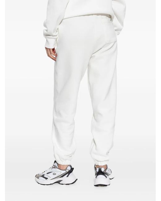 Lacoste White Elasticated-Cuff Track Pants