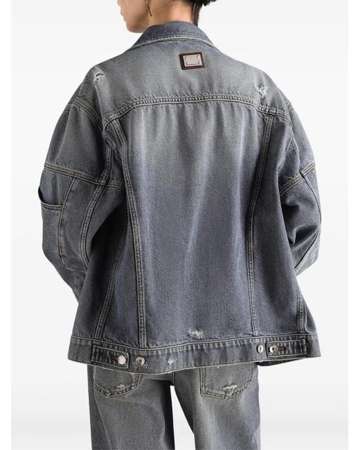 Dolce & Gabbana Gray Oversized-Fit Denim Jacket