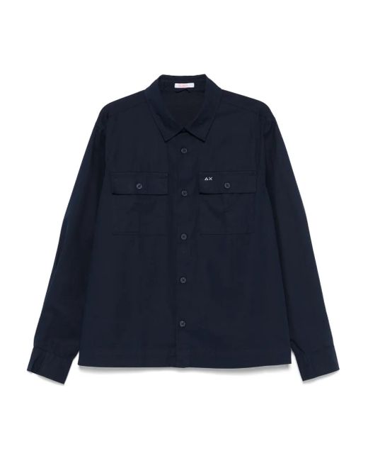 メンズ Sun 68 ロゴ シャツ Blue