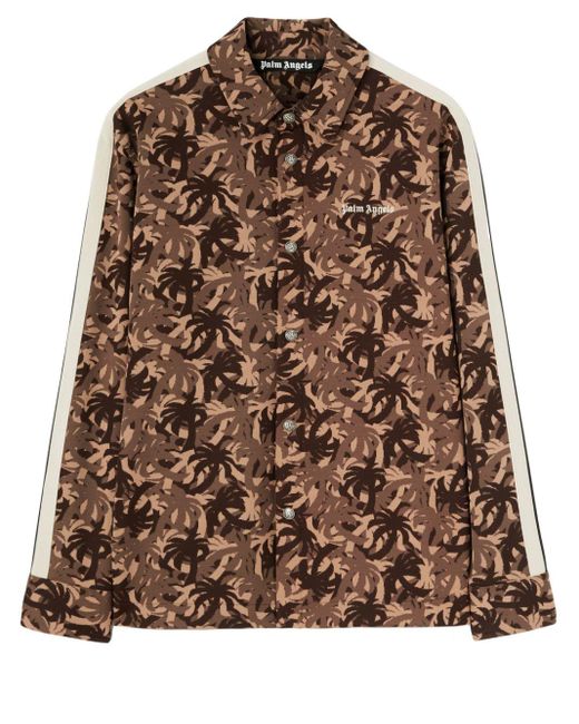 Palm Angels Brown Palms Camouflage-pattern Shirt for men