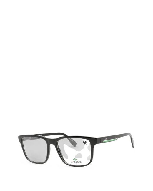Lacoste Black Rectangle-Frame Glasses for men
