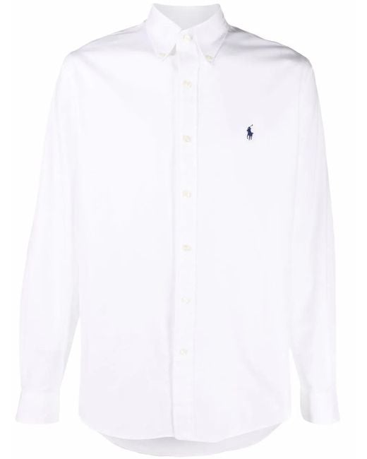 Polo Ralph Lauren White Polo Pony Button-Down Shirt for men