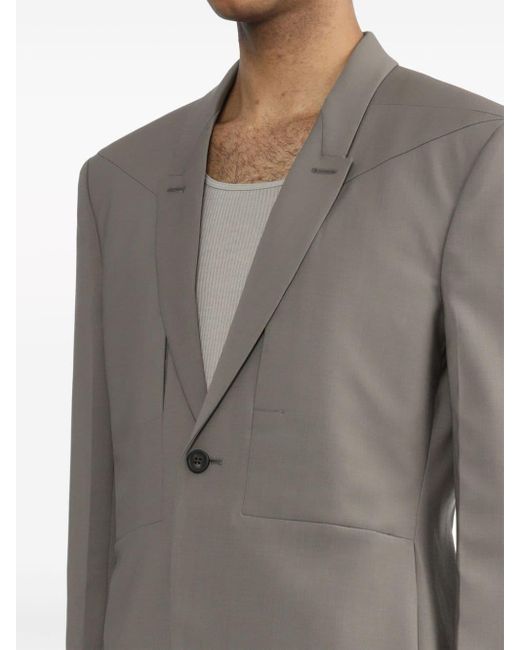 Rick Owens Gray Single-breasted Virgin Wool Blazer for men