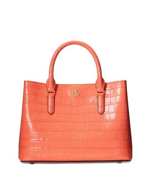 Ralph Lauren Orange Top-Handle Tote Bag