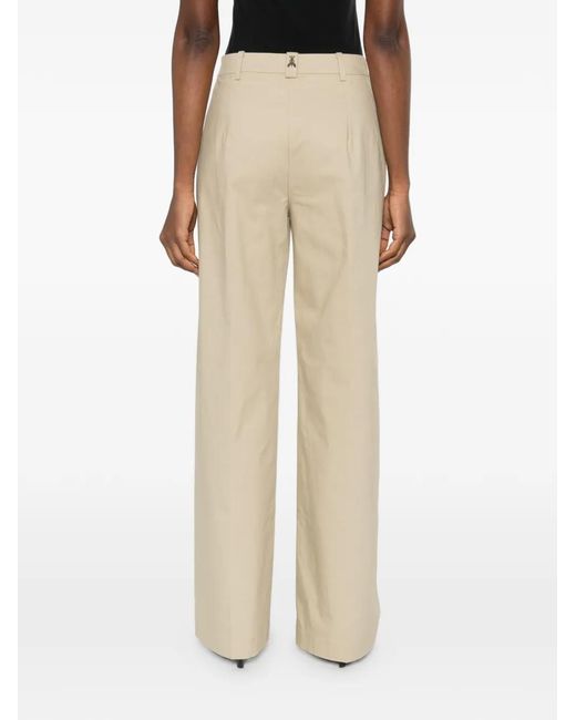 Patrizia Pepe White Logo-Detail Trousers