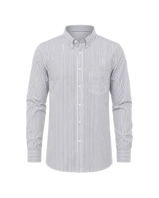 Paolo Pecora Gray Striped Button-Down Shirt for men