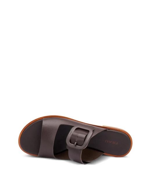 Frau Brown Buckle-Fastening Leather Sandals