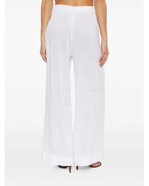 Forte_forte White Pantalon À Taille Élastiquée