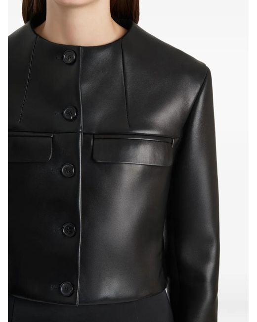Khaite Black Leather Jacket