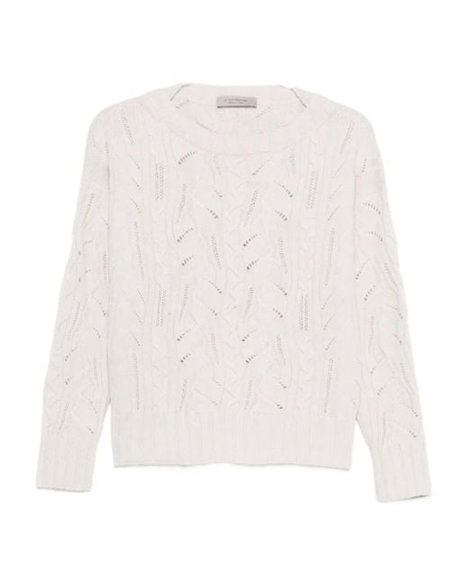 Pull En Maille Torsadée D.exterior en coloris White