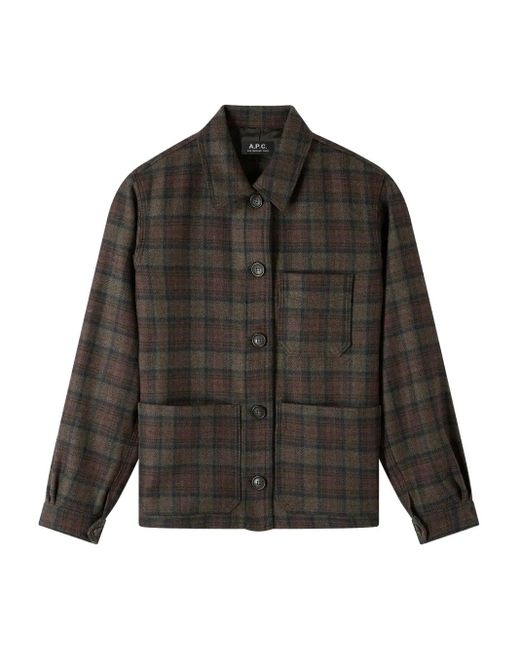 A.P.C. Gray Checked Wool Jacket