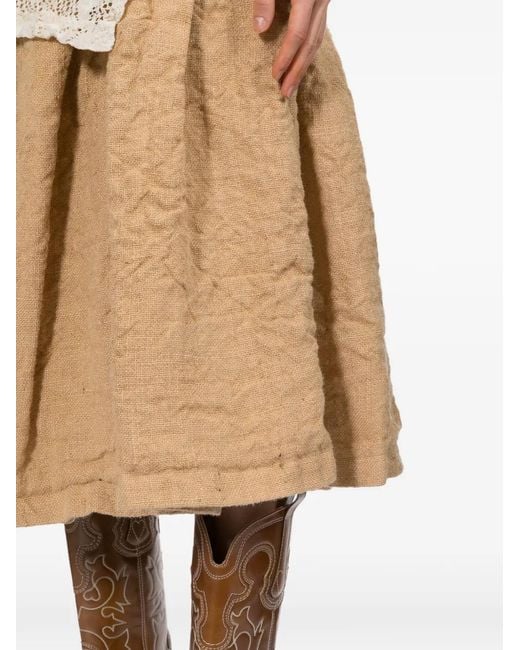 Comme des Garçons Midi-Plooirok in het Natural