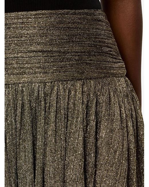 Isabel Marant Green Eloise Smocked Metallic-Effect Skirt